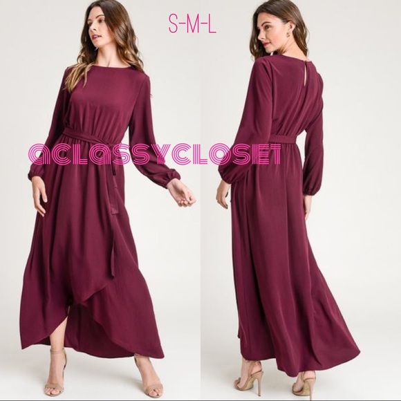 First Love Dresses & Skirts - ONLY SMALL LEFT: Merlot Woven Maxi Dress